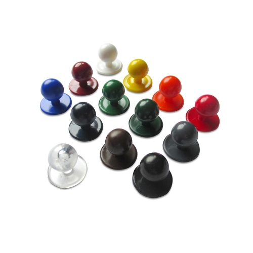 Boutons en forme de boule de différentes couleurs, 10 pièces.