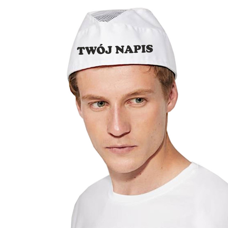 Czapka cateringowa premium z napisem