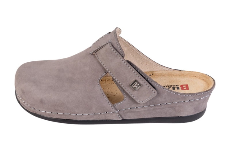 Szare klapki zdrowotne skórzane anatomiczne