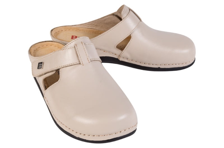 Skórzane klapki zdrowotne Anatomic beżowe