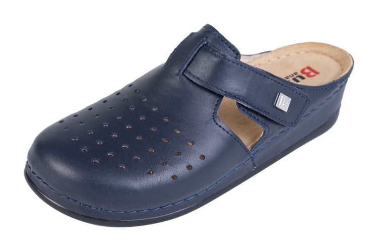 Anatomiczne klapki zdrowotne skórzane granatowe