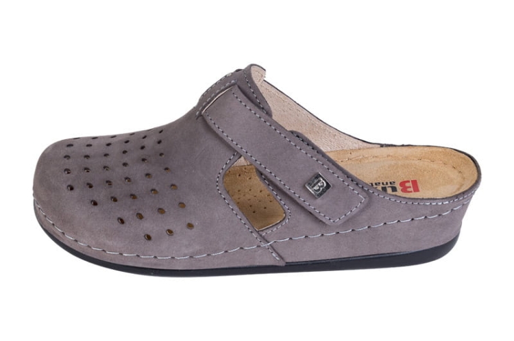Szare klapki zdrowotne skórzane anatomiczne