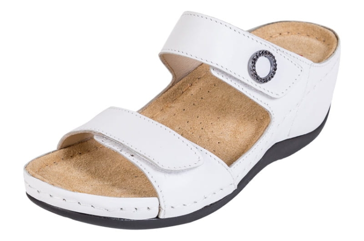 Anatomiczne klapki medyczne skórzane białe