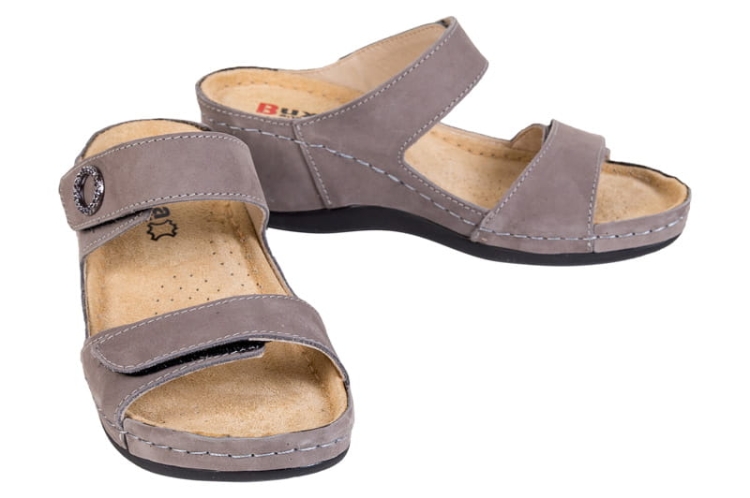 Skórzane anatomiczne klapki medyczne szare