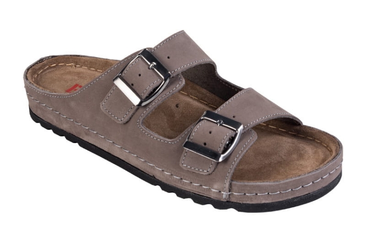 Szare klapki medyczne skórzane