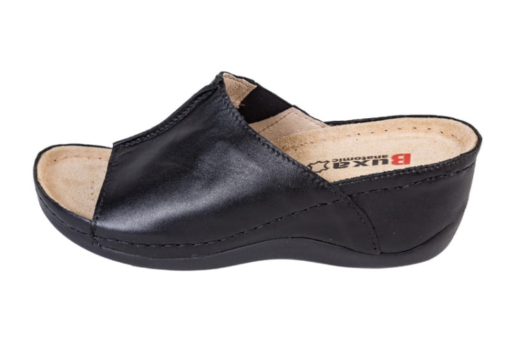 Skórzane klapki medyczne anatomiczne w kolorze czarnym