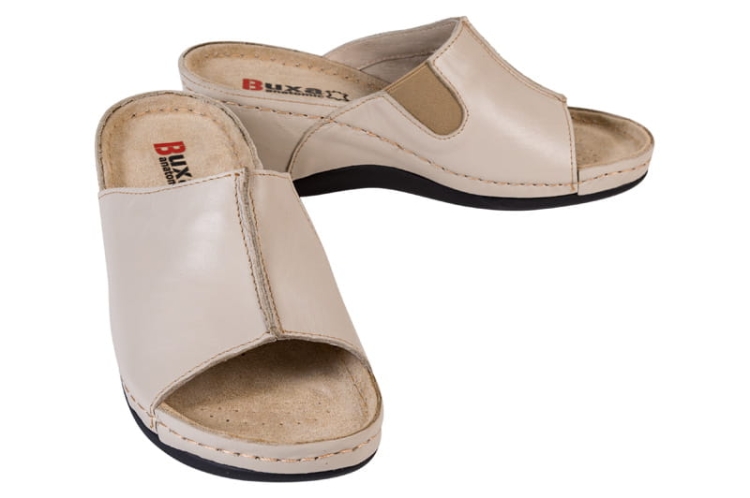 Medyczne klapki anatomiczne skórzane beżowe