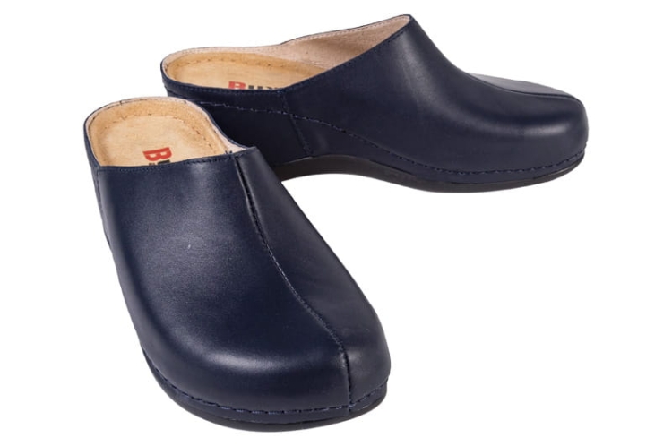 Skórzane anatomiczne klapki medyczne granatowe