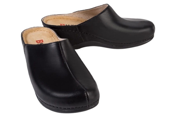 Klapki medyczne anatomiczne skórzane czarne