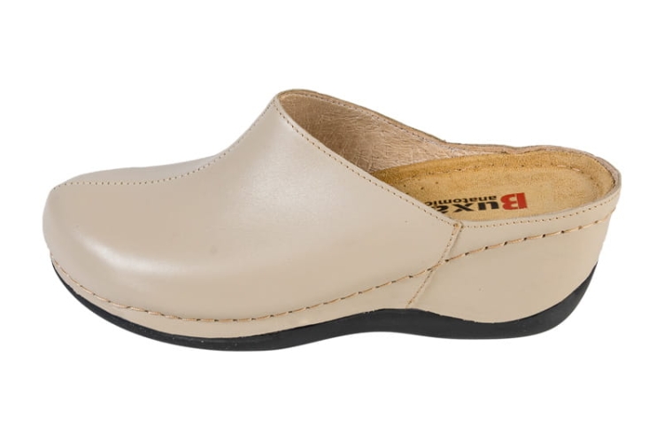 Skórzane klapki medyczne anatomiczne beżowe