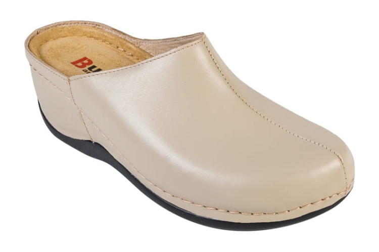 Klapki medyczne beżowe skórzane anatomiczne