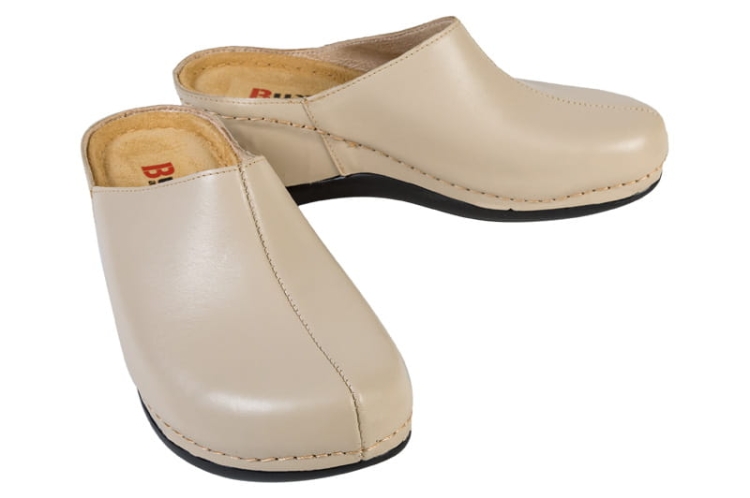 Medyczne klapki anatomiczne skórzane beżowe