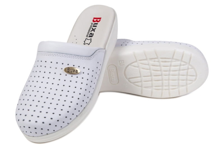 Skórzane buty premium medyczne białe