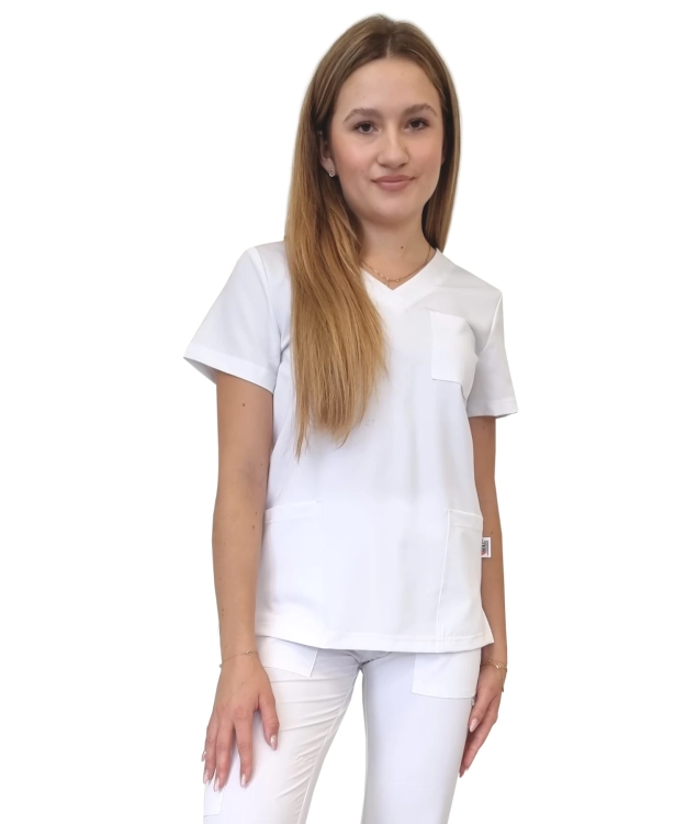 Casual Premium bluza medyczna damska biała