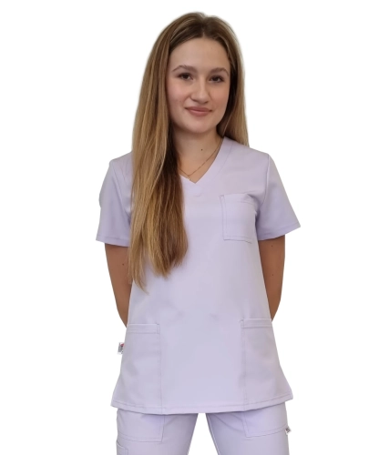 Damska bluza medyczna Casual Premium w kolorze wrzosowym