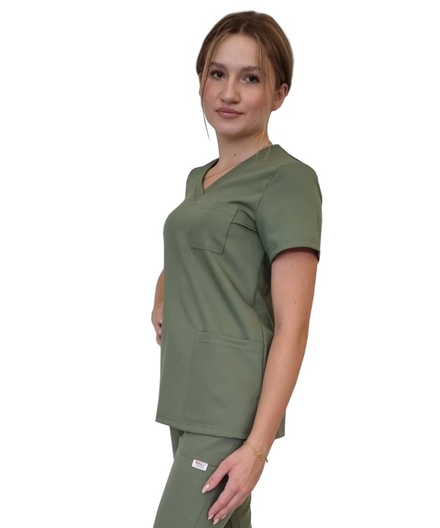 Casual Premium bluza medyczna damska oliwkowa
