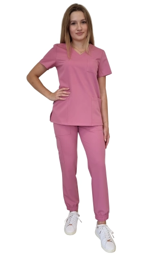 Komplet medyczny damski brudny róż