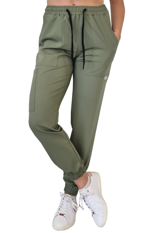 Scrubs CASUAL PREMIUM – damski komplet medyczny oliwkowy