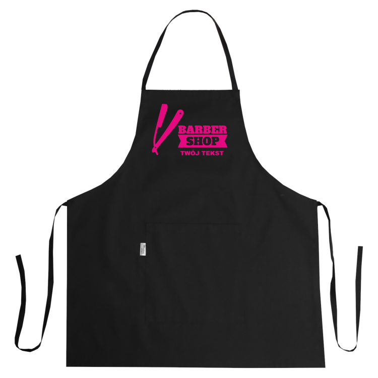 Fartuch fryzjerski z wodoodpornym materiałem i grafiką 'Barber Brzytwa'