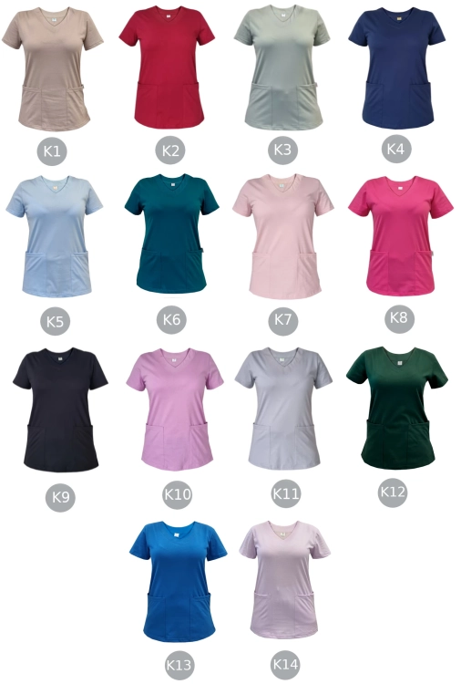 Bordowa bluza medyczna z materiału 100% bawełna