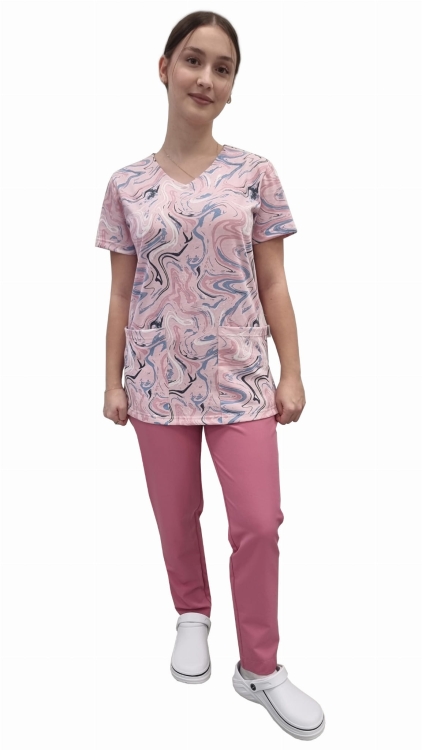 Komplet medyczny damski w kolorowe wzory