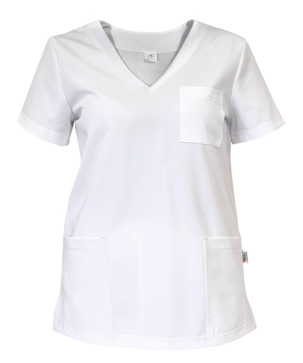 Medyczny komplet ze spódnicą w białym kolorze casual premium