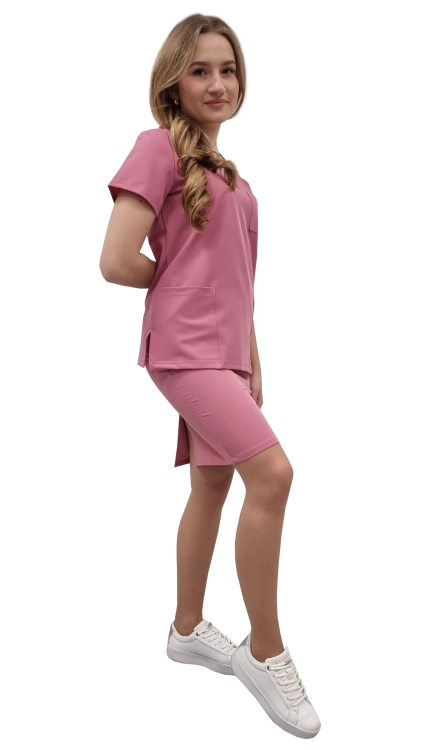 Brudny róż komplet medyczny casual premium