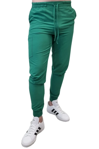 Męskie spodnie medyczne elastyczne Comfort Fit zielone