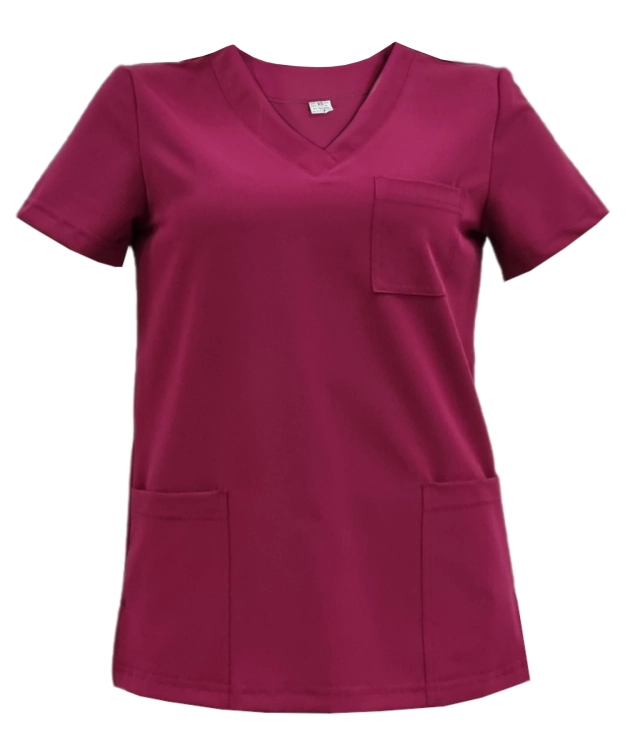 Kolor wiśniowy damskiej bluzy medycznej Casual Premium