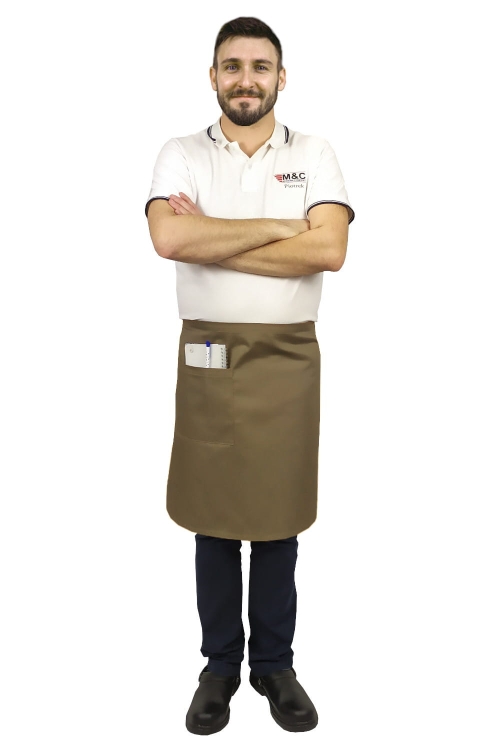 Beżowa zapaska kelnerska długości 60cm