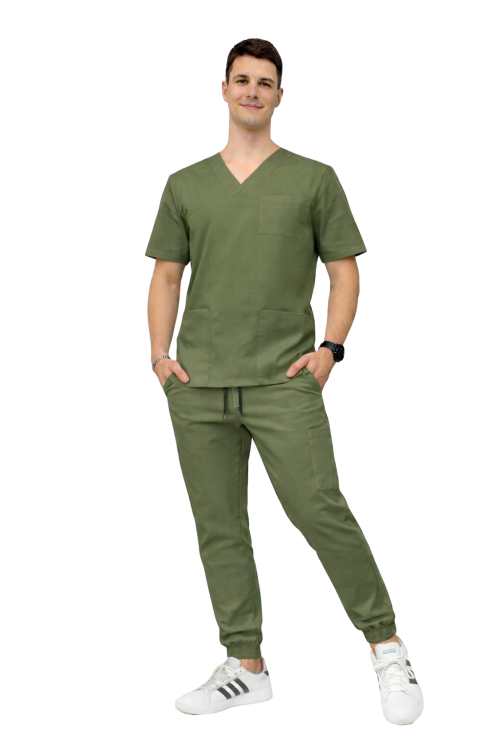 Komplet męski medyczny Cherokee Stretch w kolorze oliwkowym.png