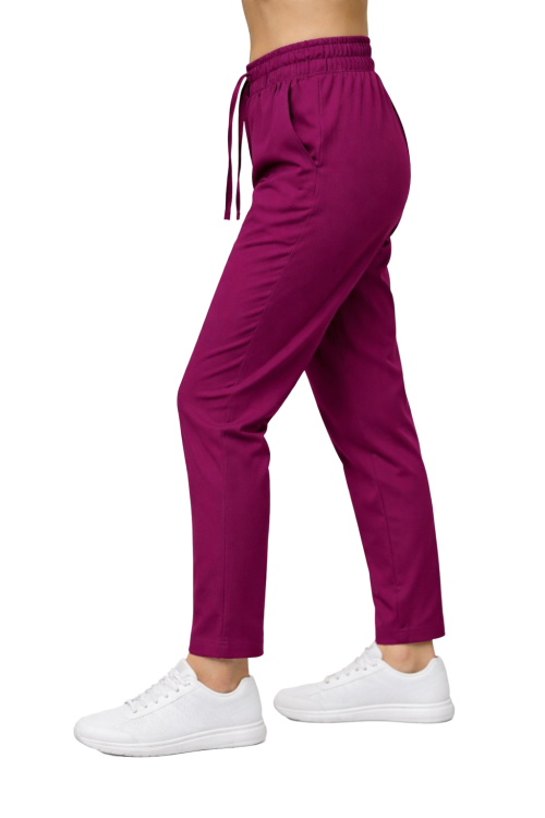 Purpurowe spodnie medyczne BASIC PREMIUM dla kobiet.png