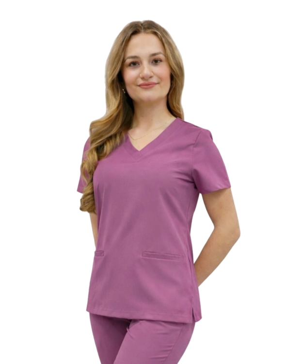 Winogronowa bluza medyczna damska BASIC PREMIUM