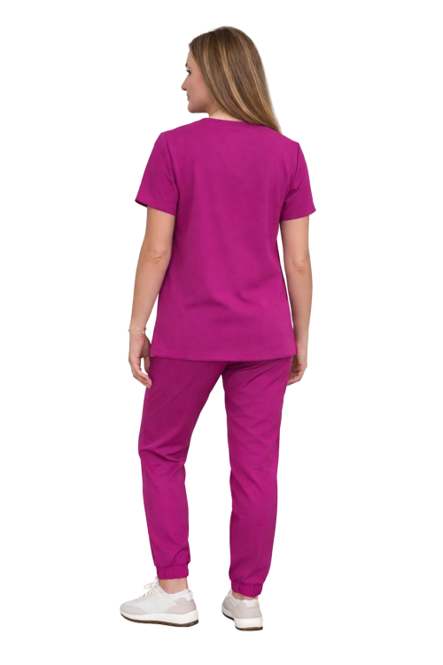 Purpurowy komplet medyczny damski – scrubs CASUAL PREMIUM
