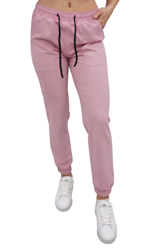 Pudrowy róż joggery medyczne Casual Premium