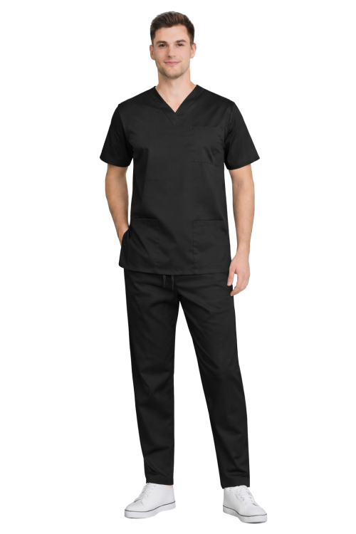 Komplet medyczny męski czarny elastyczny