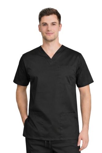 Męska bluza medyczna elastyczna kolor czarny