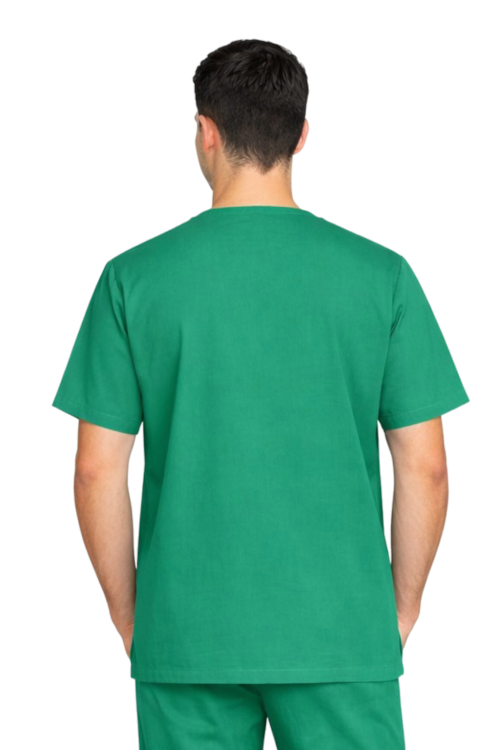 Zielona bluza chirurgiczna męska z bawełny