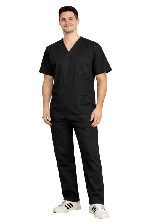 Komplet medyczny unisex w kolorze czarnym