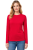 T-shirt damski z długim rekawem kolor czerwony.png