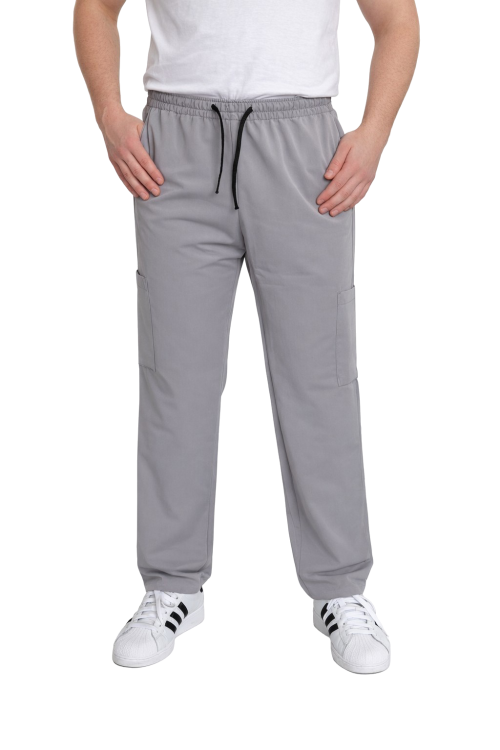 Spodnie medyczne męskie szare BASIC PREMIUM widok z przodu.png