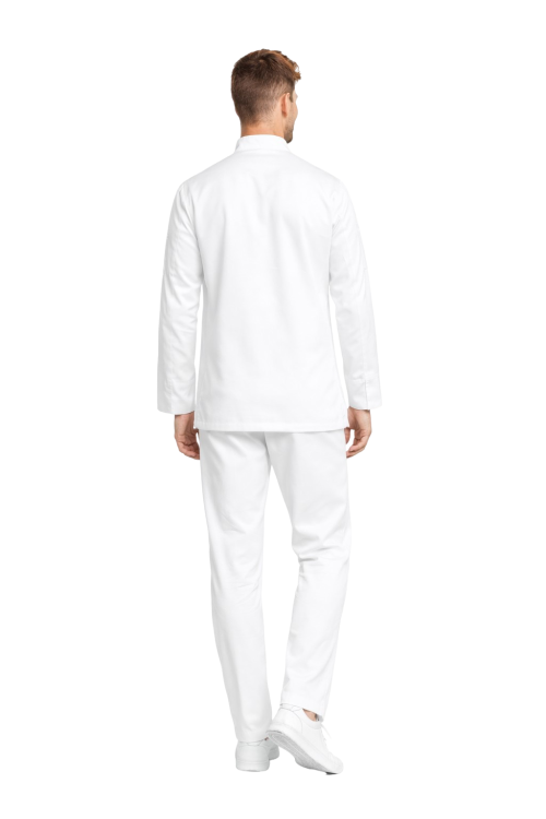 Zestaw elastyczny w kolorze białym ,uniform kucharza