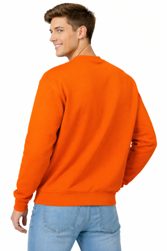 Pomarańczowa bluza sportowa męska z długim rekawem widok z tyłu.png