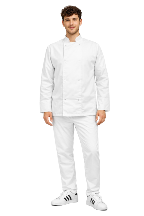 Profesjonalny zestaw gastronomiczny dla kucharza zapinany na napy