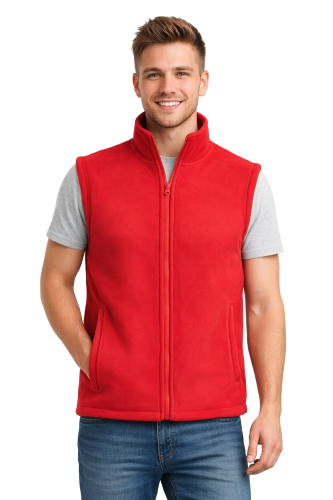 Kamizelka bezrękawnik polar zapinany na zamek czerwony.png