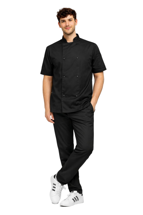 Profesjonalny zestaw gastronomiczny dla kucharza zapinany na napy