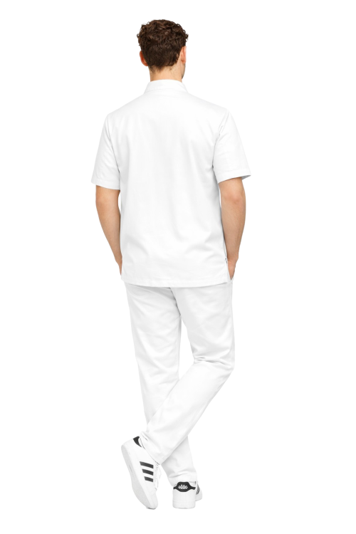 Zestaw gastronomiczny biały dla kucharza zapinany na napy