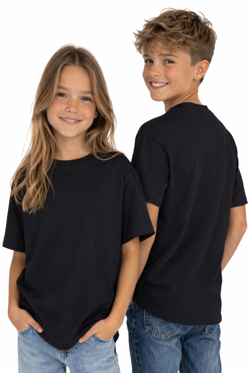 T-shirt dziecięcy dla chłopca i dziewczynki kolor czarny.png