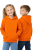 Bluza sportowa z kapturem i długim rękawem dziecięca dla chłopca i dziewczynki pomarańczowa.png