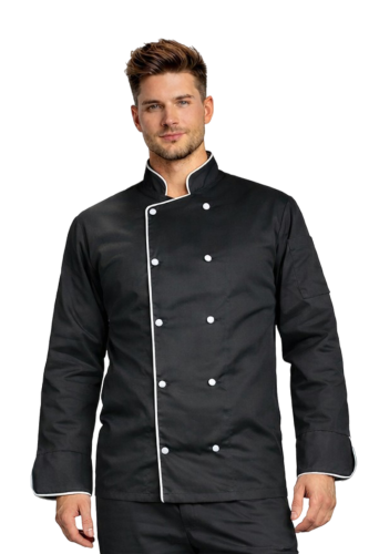 Męska bluza kucharska z białą lamówką